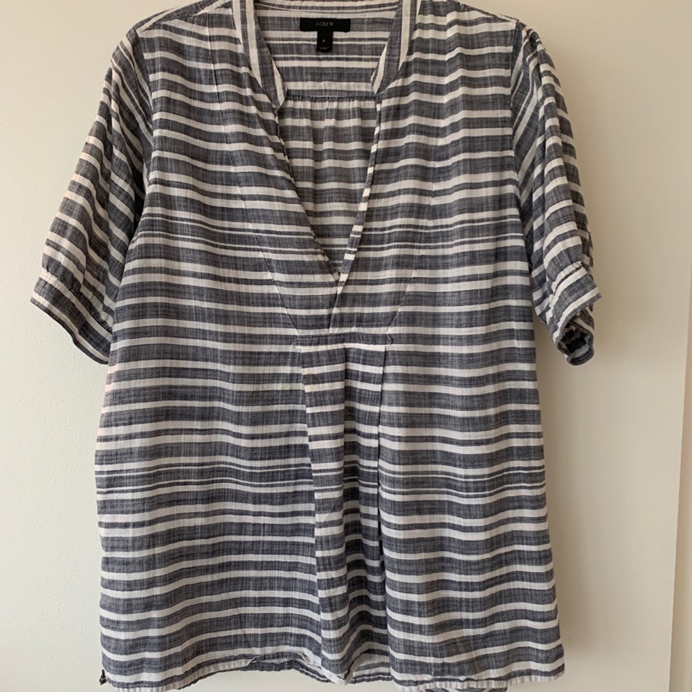 J. Crew Black and White Striped Tunic